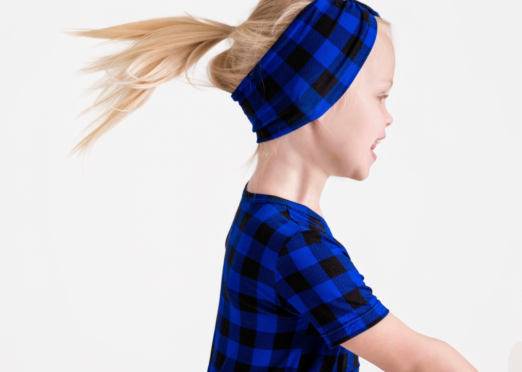 Headwrap in Blue Buffalo Plaid