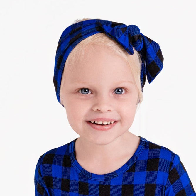 Headwrap in Blue Buffalo Plaid