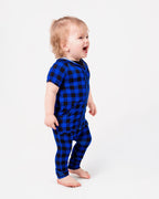 Front Opening Ready Set Romper® ZIP-IT! in Blue Buffalo Plaid