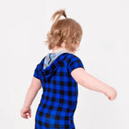 Front Opening Ready Set Romper® ZIP-IT! in Blue Buffalo Plaid