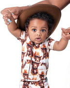 Front Opening Ready Set Romper® Shortie in Old Yellerstone
