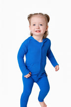 Front Opening Ready Set Romper® ZIP-IT! in Ribbed Sapphire