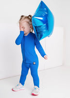 Front Opening Ready Set Romper® ZIP-IT! in Ribbed Sapphire