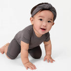 Front Opening Ready Set Romper® Shortie in Ribbed Stormy