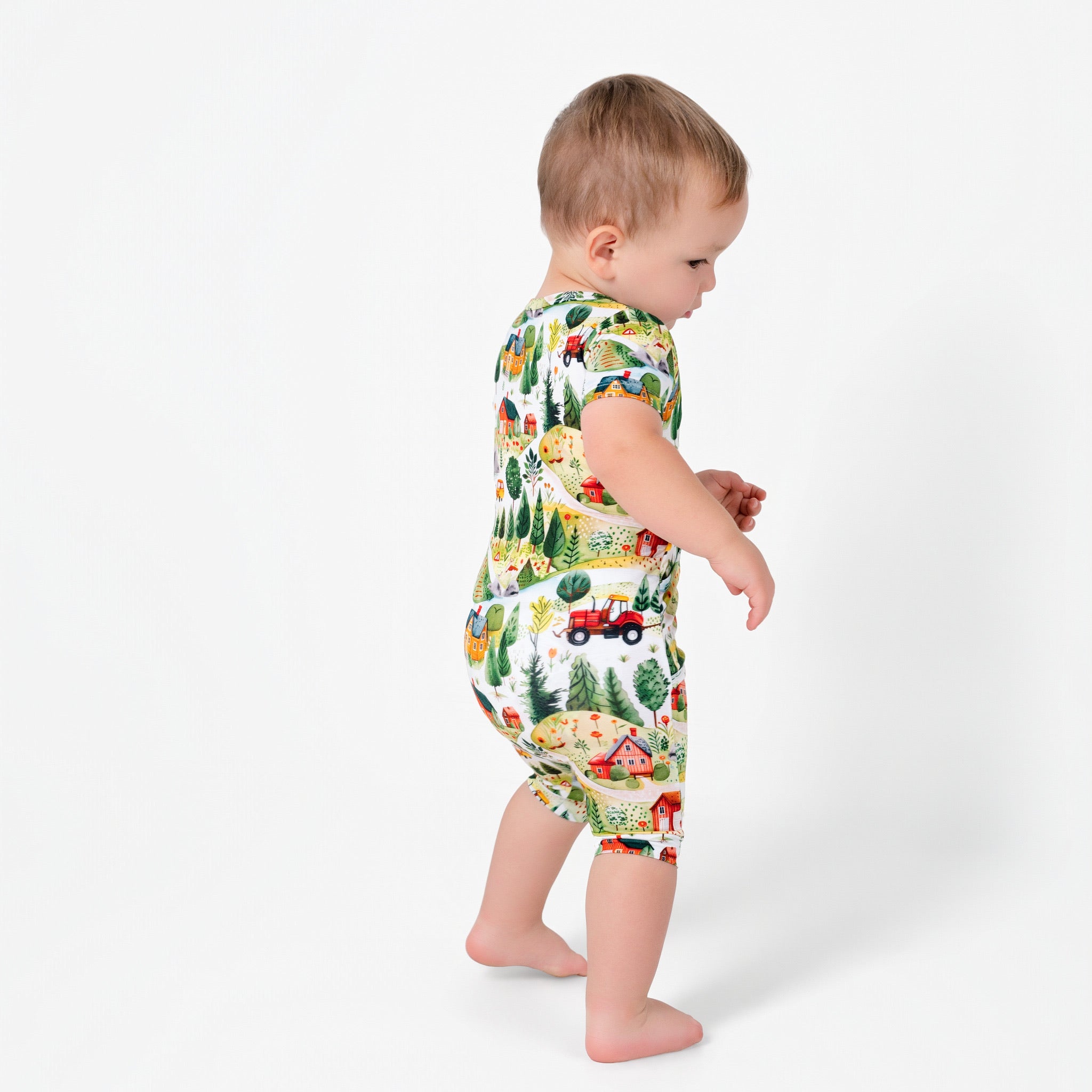 Front Opening Ready Set Romper® Shortie in Farmland