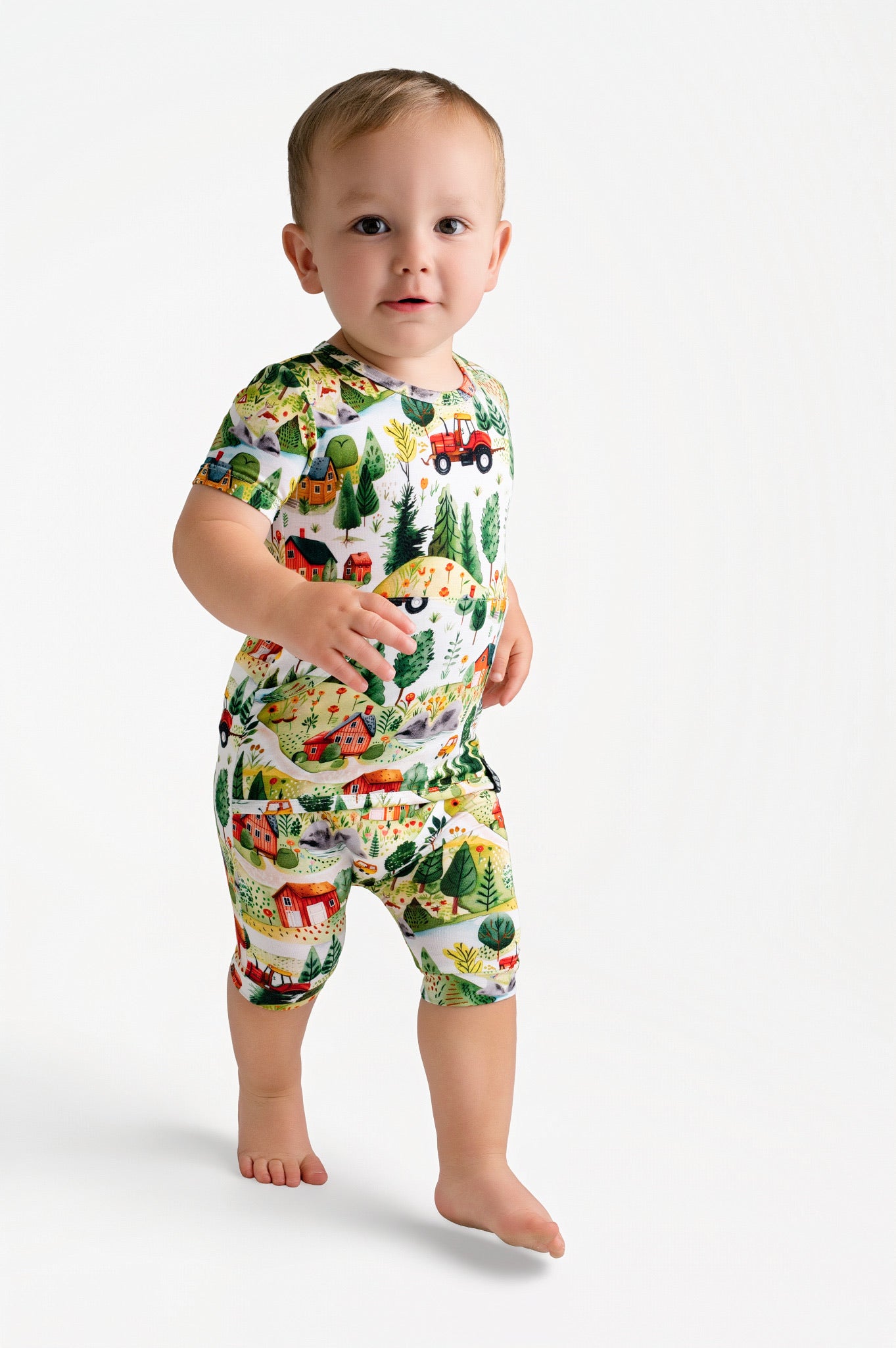 Front Opening Ready Set Romper® Shortie in Farmland
