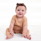 Front Opening Ready Set Romper® in Ribbed Caramel