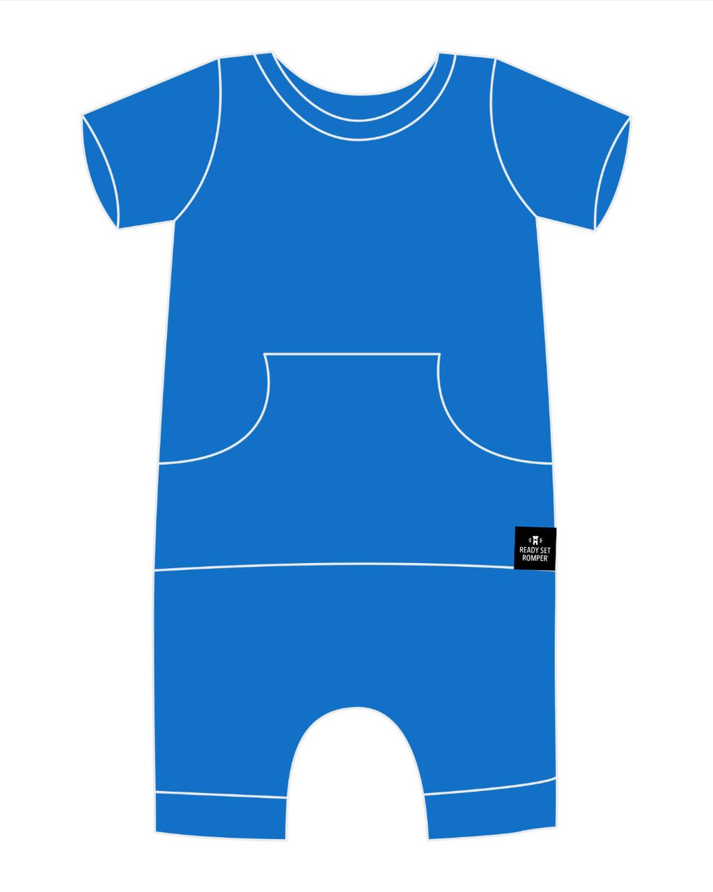 Front Opening Ready Set Romper® Shortie in Ribbed Sapphire