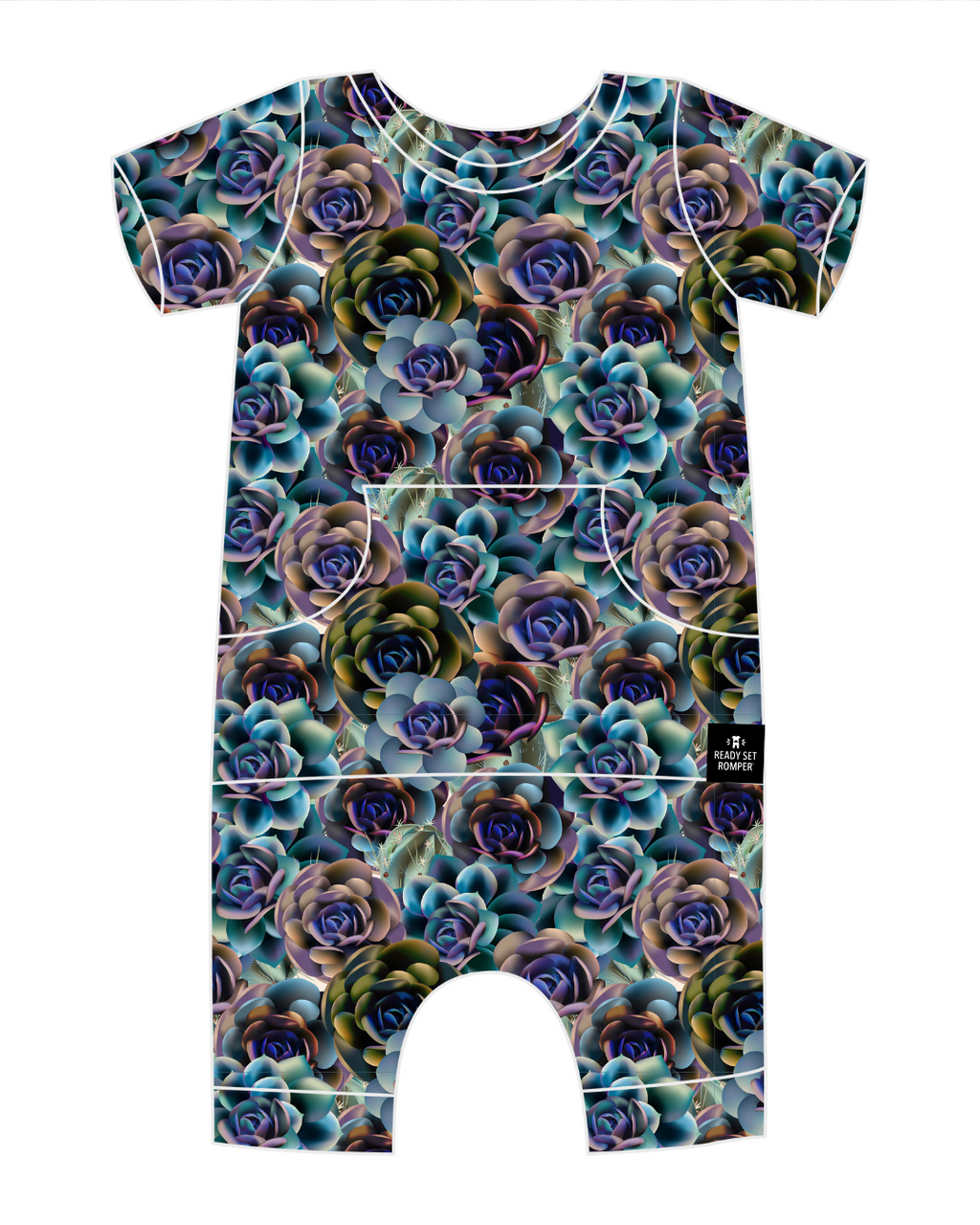 Front Opening Ready Set Romper® Shortie in Electric Garden