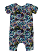 Front Opening Ready Set Romper® Shortie in Electric Garden