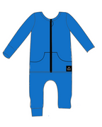 Front Opening Ready Set Romper® ZIP-IT! in Ribbed Sapphire