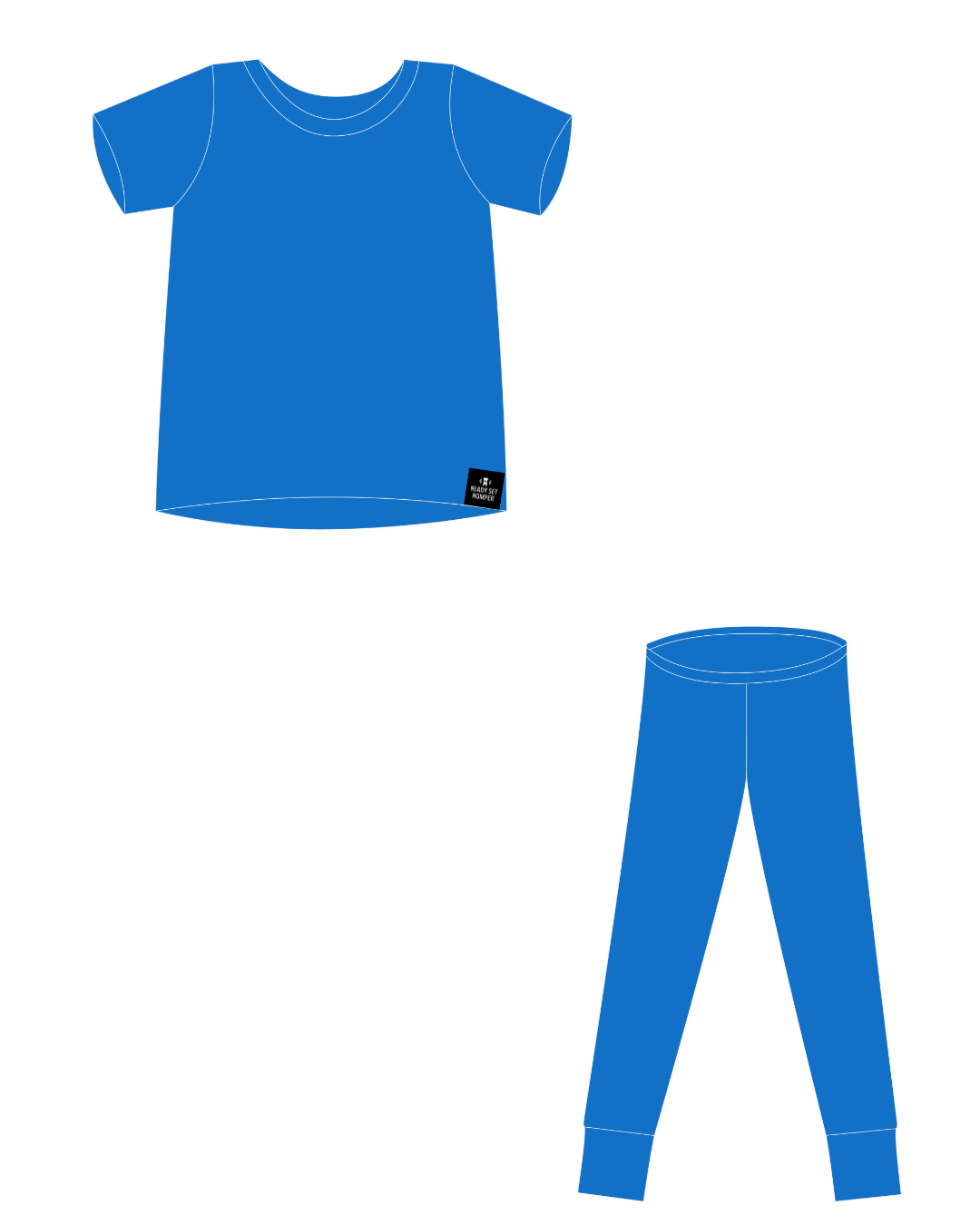 2 pc Loungewear Set in Ribbed Sapphire