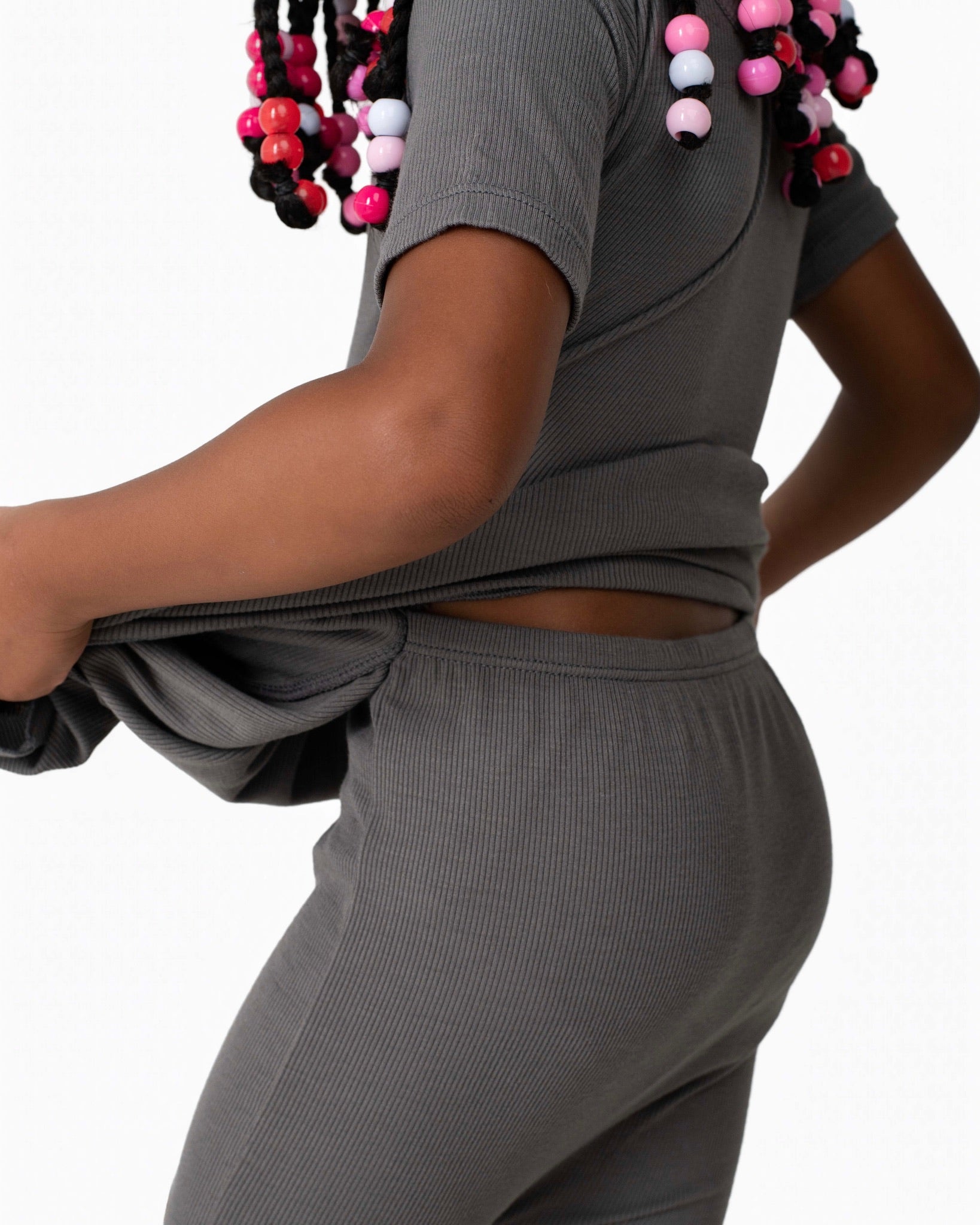Reversible Opening Ready Set Romper® Twirl in Ribbed Stormy